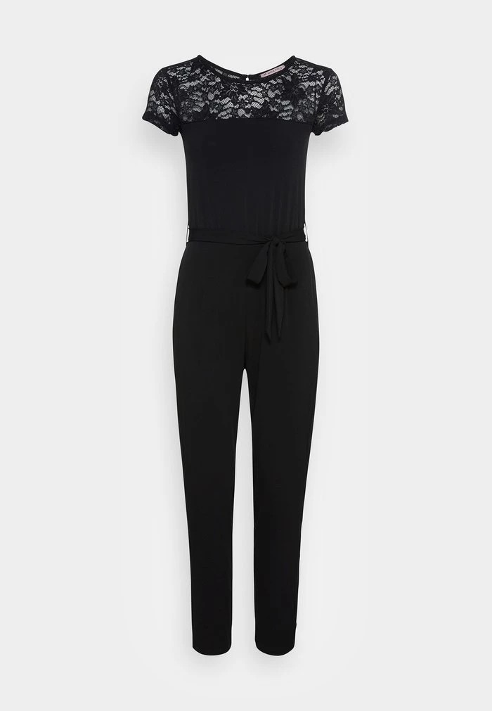 Costumes ANNA FIELD Anna Field Occasion Lace Short Sleeves Belted Jumpsuit Noir Femme | JRE-0987303